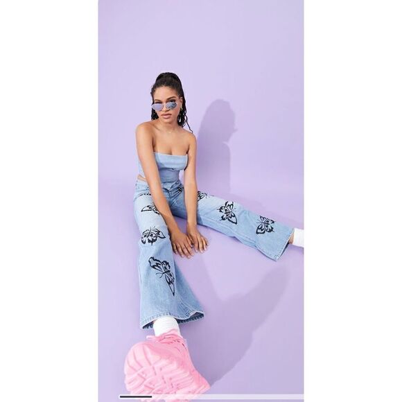 Forever 21 Butterfly Graphic Jeans (Sz 27) - Picture 5 of 11